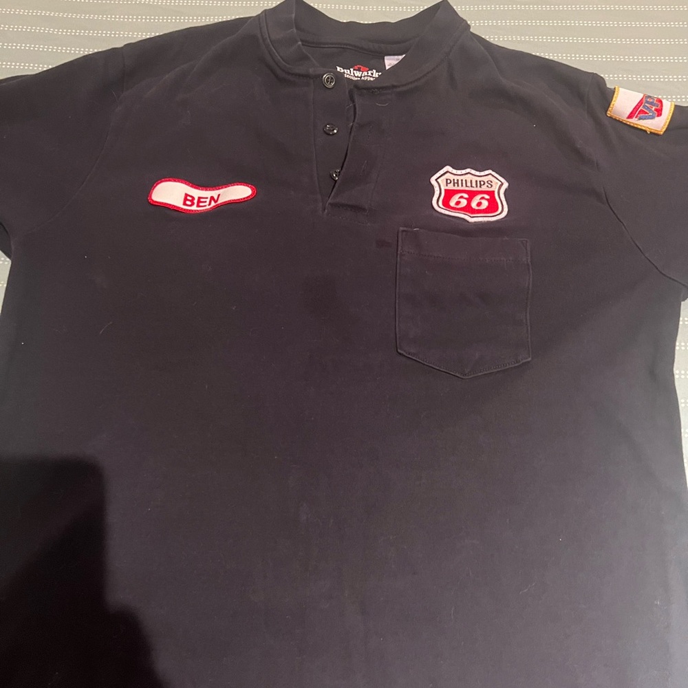 Navy blue Bulwark FR large long sleeve shirt